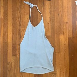 cotton blue halter top